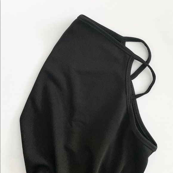 Black Face Neck Gaiter Covering w/ Ear Loops - Picture 7 of 8